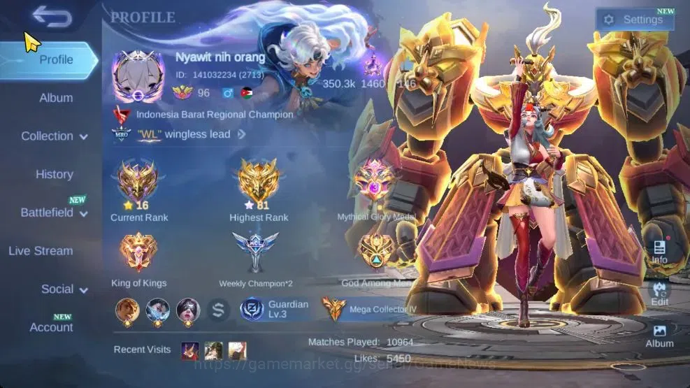 Mobile Legends: Bang Bang Accounts Hero 132|Skin 470|Legend[Freya,Guin],Aspiran[Ruby, image 2