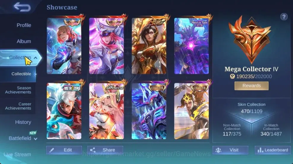 Mobile Legends: Bang Bang Accounts Hero 132|Skin 470|Legend[Freya,Guin],Aspiran[Ruby, image 3
