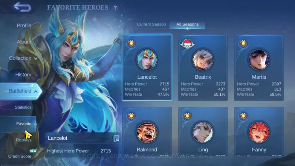 Mobile Legends: Bang Bang Accounts Hero 132|Skin 470|Legend[Freya,Guin],Aspiran[Ruby, image 5