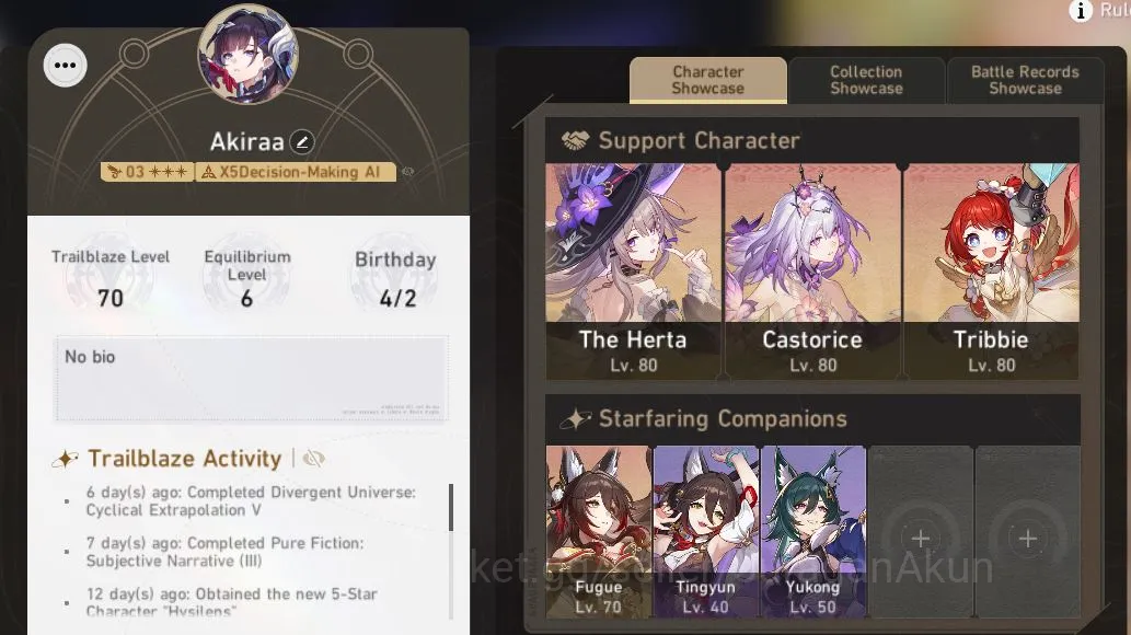 Honkai Star Rail Mid Game ASIA|TL70|7 Limited [Acheron+Sign,Castorice+Sign,T image 1