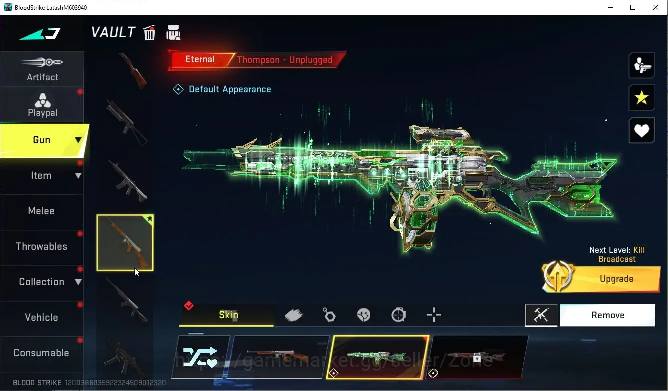 Blood Strike Accounts Starter ASIA|Starter|1 ETERNAL : Thompson|1 Collab : AOT |1 Legendary : MP5|Check SS|LogNetEase(BS768Z) 1