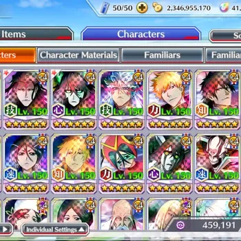 Bleach: Brave Souls Accounts Mid-Tier Global|BP 776k + 41k Orb|Trio Anniv