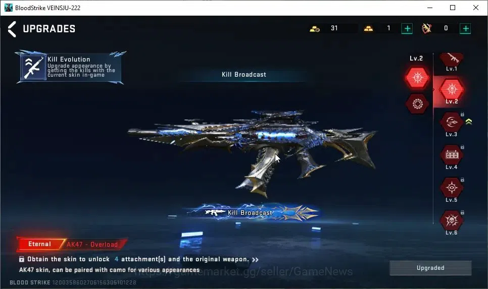 Blood Strike Accounts ASIA|ETERNAL AK47-Overload Lv2|8 ULTRA[ETHAN,KATYA image 14