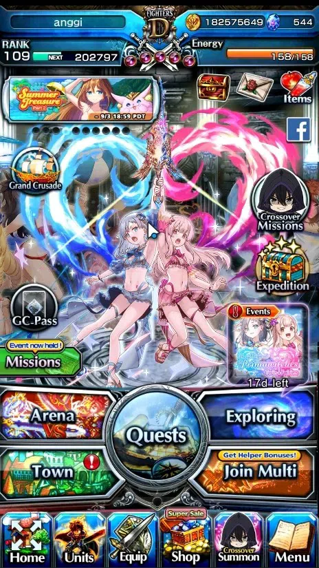 Grand Summoners Accounts End-Game Global|Rank 109|21 Ascend+11 TW|(H Inumuta,E Shirou,Choe,WH Fen,Hae-In,PP 1