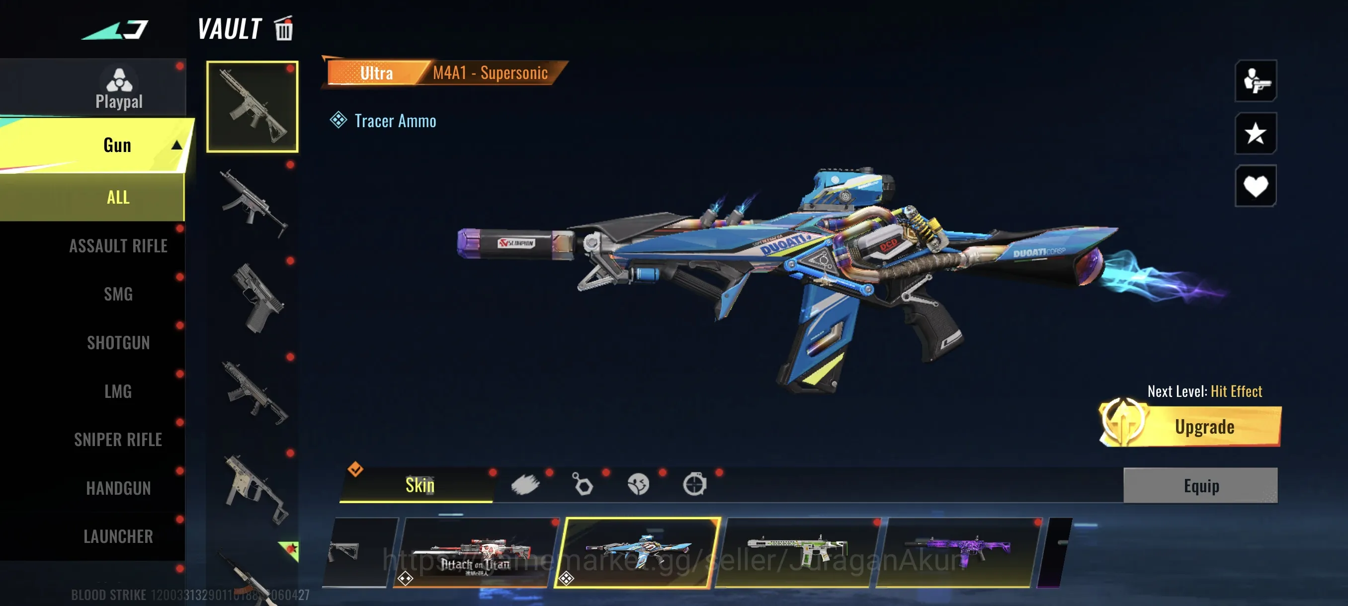 Blood Strike Accounts Mid-Tier Asia|2 eternal Aug-Empayrean,Uzi-Starchaser lvl2,Uzi jadespike lvl 2