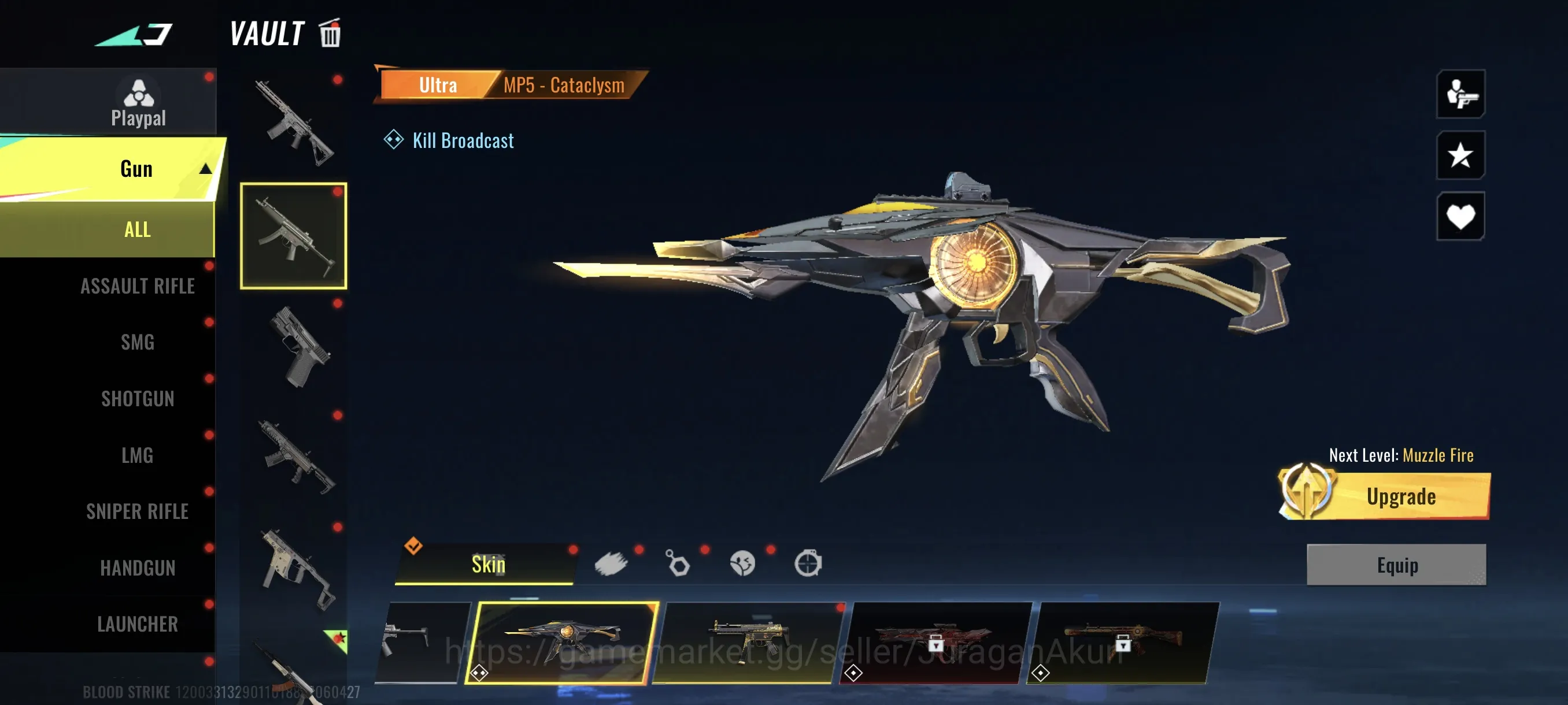 Blood Strike Accounts Mid-Tier Asia|2 eternal Aug-Empayrean,Uzi-Starchaser lvl2,Uzi jadespike lvl 3