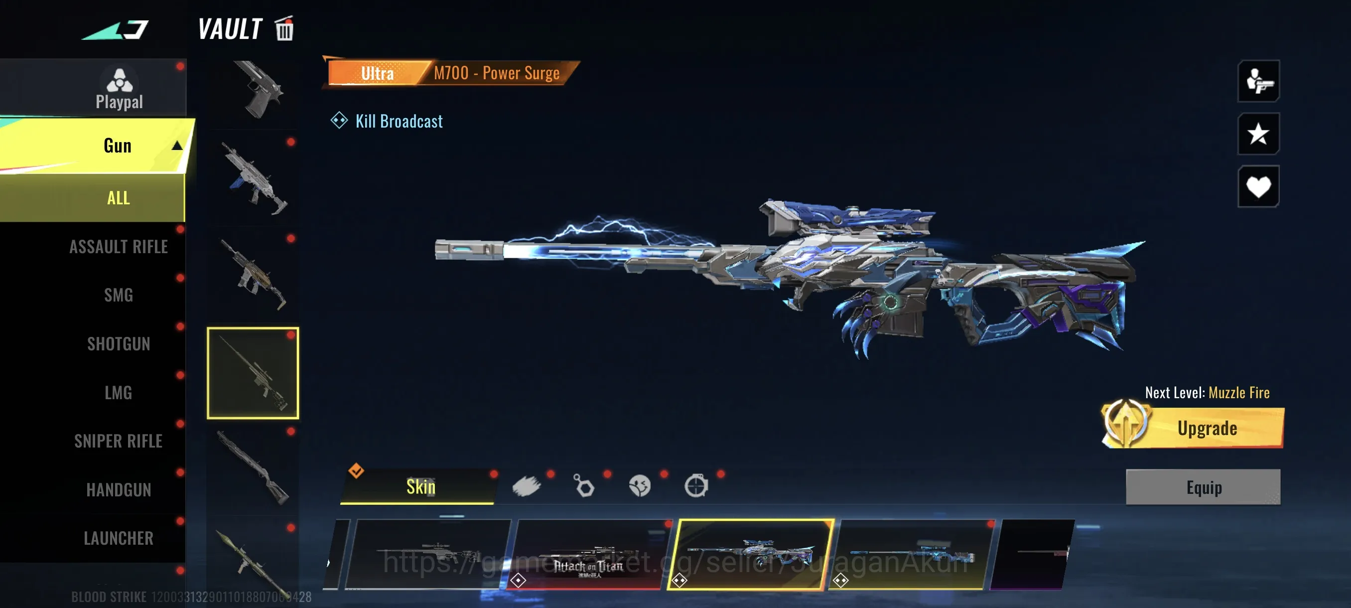 Blood Strike Accounts Mid-Tier Asia|2 eternal Aug-Empayrean,Uzi-Starchaser lvl2,Uzi jadespike lvl 4