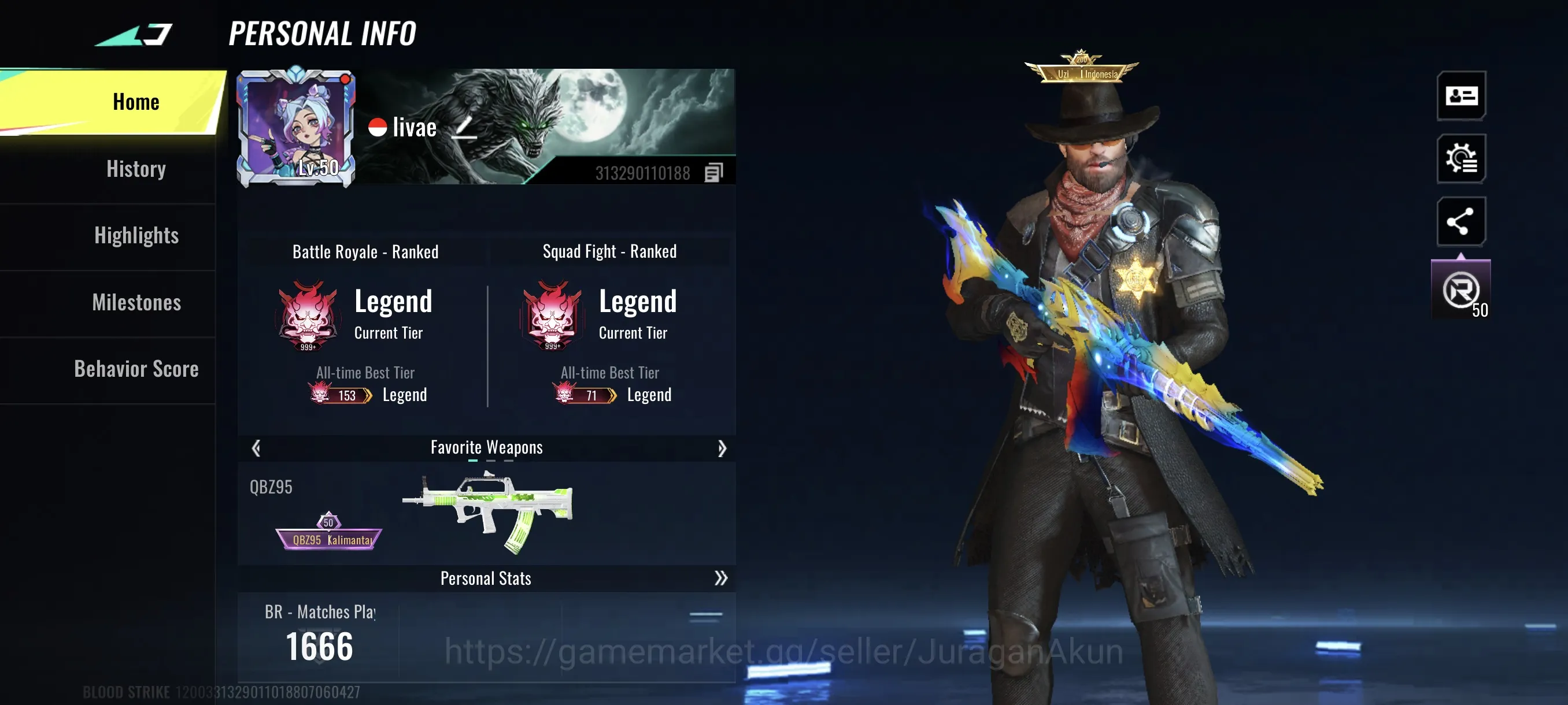 Asia|2 eternal Aug-Empayrean,Uzi-Starchaser lvl2,Uzi jadespike lvl max|Zero-Nullifier,Mikasa|Log tf Code|CheckSS(BLS1030) Blood Strike Mid-Tier Asia|2 eternal Aug-Empayrean,Uzi-Starchaser lvl2,U image 1