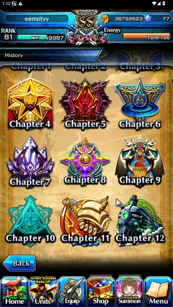 Grand Summoners Accounts Mid-Game Global|Rank 81|16 Ascend[InumutaTW,RoyTW,Pinnacle Isliid,WH 2