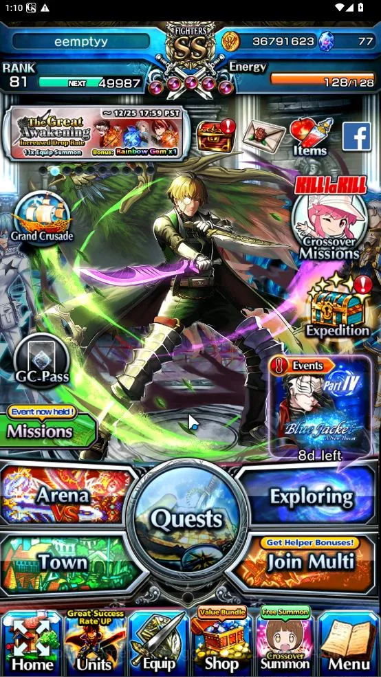 Grand Summoners Accounts Mid-Game Global|Rank 81|16 Ascend[InumutaTW,RoyTW,Pinnacle Isliid,WH 3