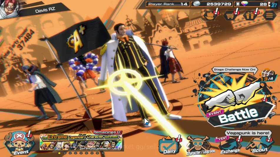 One Piece Bounty Rush Accounts Mid-Tier Global|9 META EX|BlackBeard Kuzan,Sword Kizaru Borsalino,Div Depart Shanks,FR