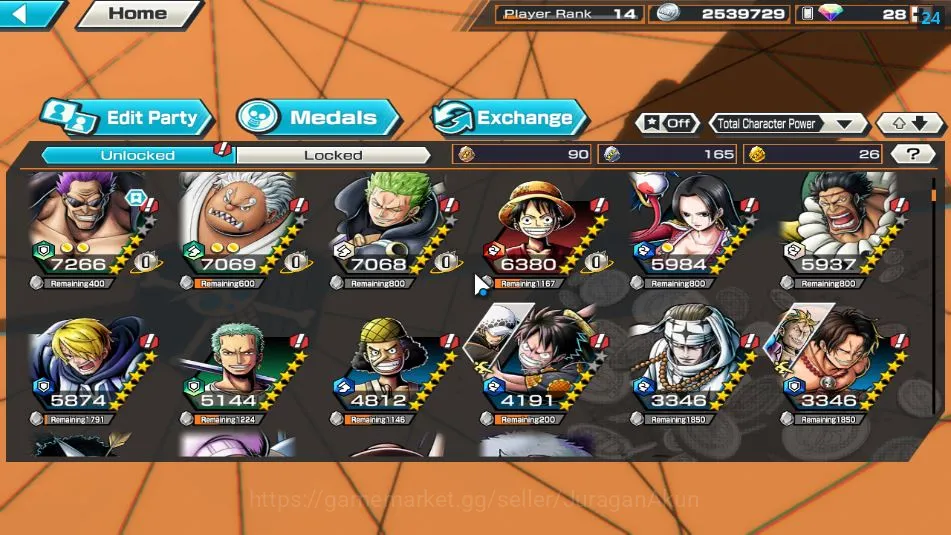 One Piece Bounty Rush Accounts Mid-Tier Global|9 META EX|BlackBeard Kuzan,Sword Kizaru Borsalino,Div Depart Shanks,FR 11