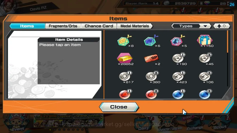 One Piece Bounty Rush Accounts Mid-Tier Global|9 META EX|BlackBeard Kuzan,Sword Kizaru Borsalino,Div Depart Shanks,FR 12