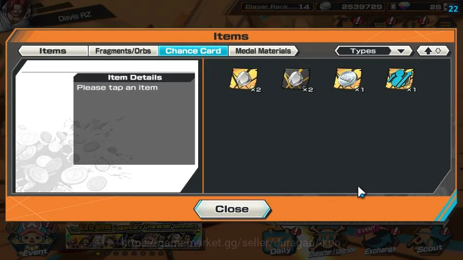 One Piece Bounty Rush Accounts Mid-Tier Global|9 META EX|BlackBeard Kuzan,Sword Kizaru Borsalino,Div Depart Shanks,FR 14