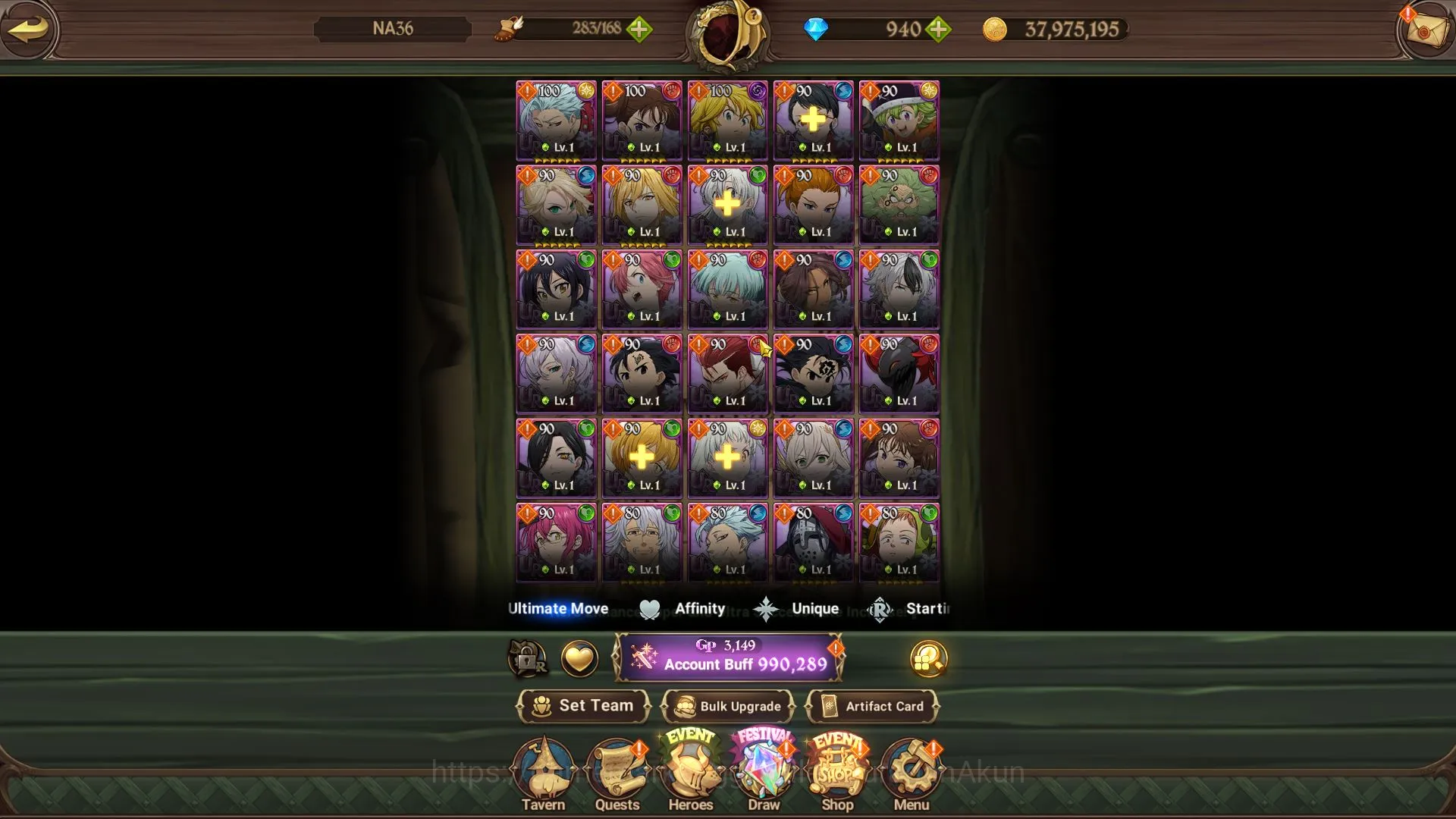 The Seven Deadly Sins: Grand Cross Accounts Starter Global | 990k CC | Starter | CH 5| 940 Gems | 3 UR 3