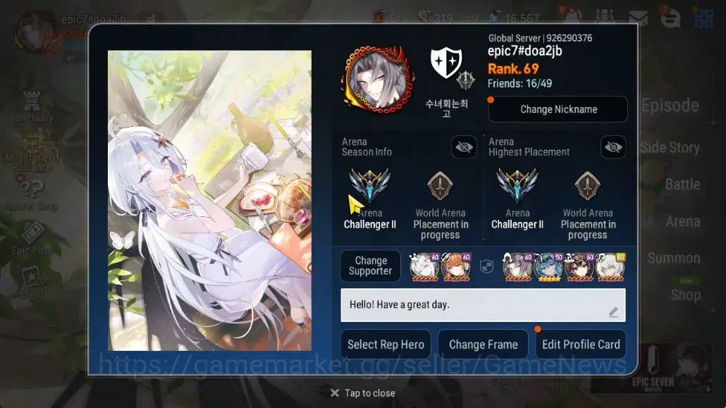 Epic Seven Accounts GLOBAL Unverif|17 ML (LOT Scales,Boss Arunka,Salom image 2