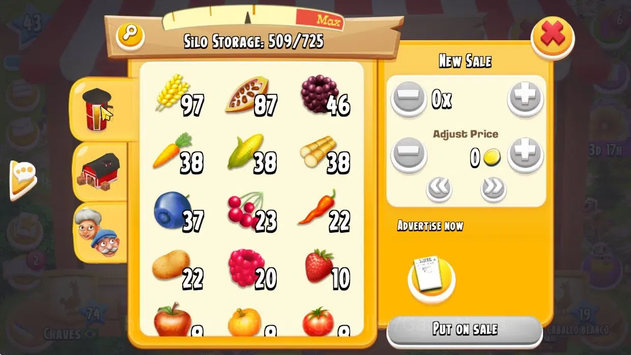 Hay Day Accounts Lvl 43 |Silo Storage 725 + Barn Storage 1100 + 24K image 10