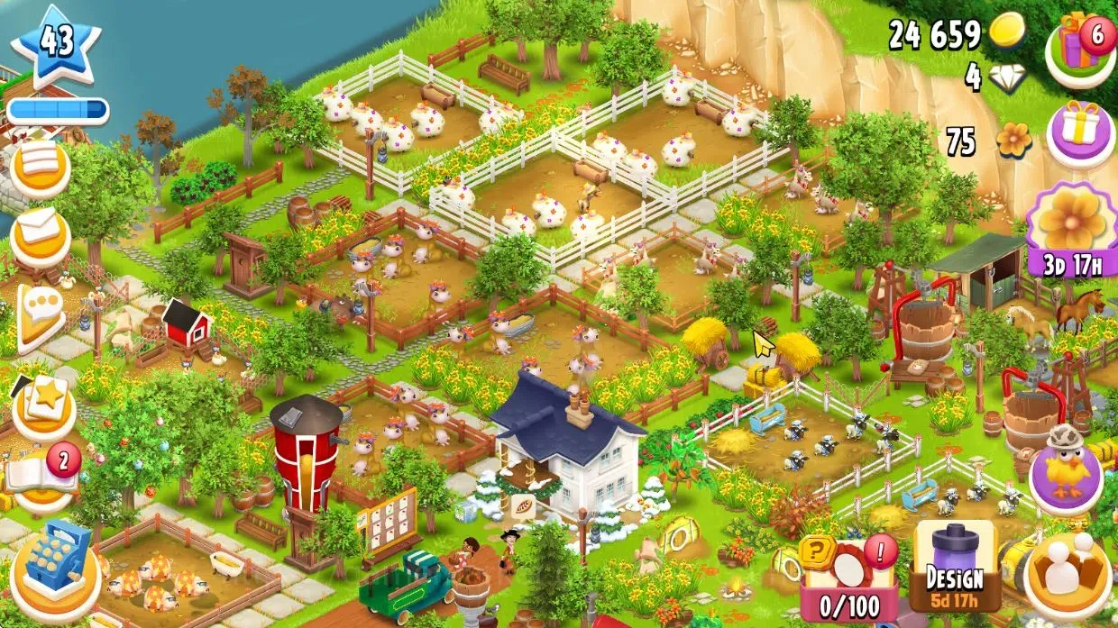 Hay Day Accounts Lvl 43 |Silo Storage 725 + Barn Storage 1100 + 24K image 3