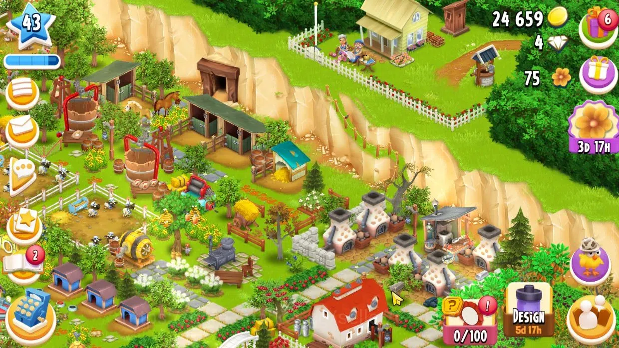Hay Day Accounts Lvl 43 |Silo Storage 725 + Barn Storage 1100 + 24K image 5