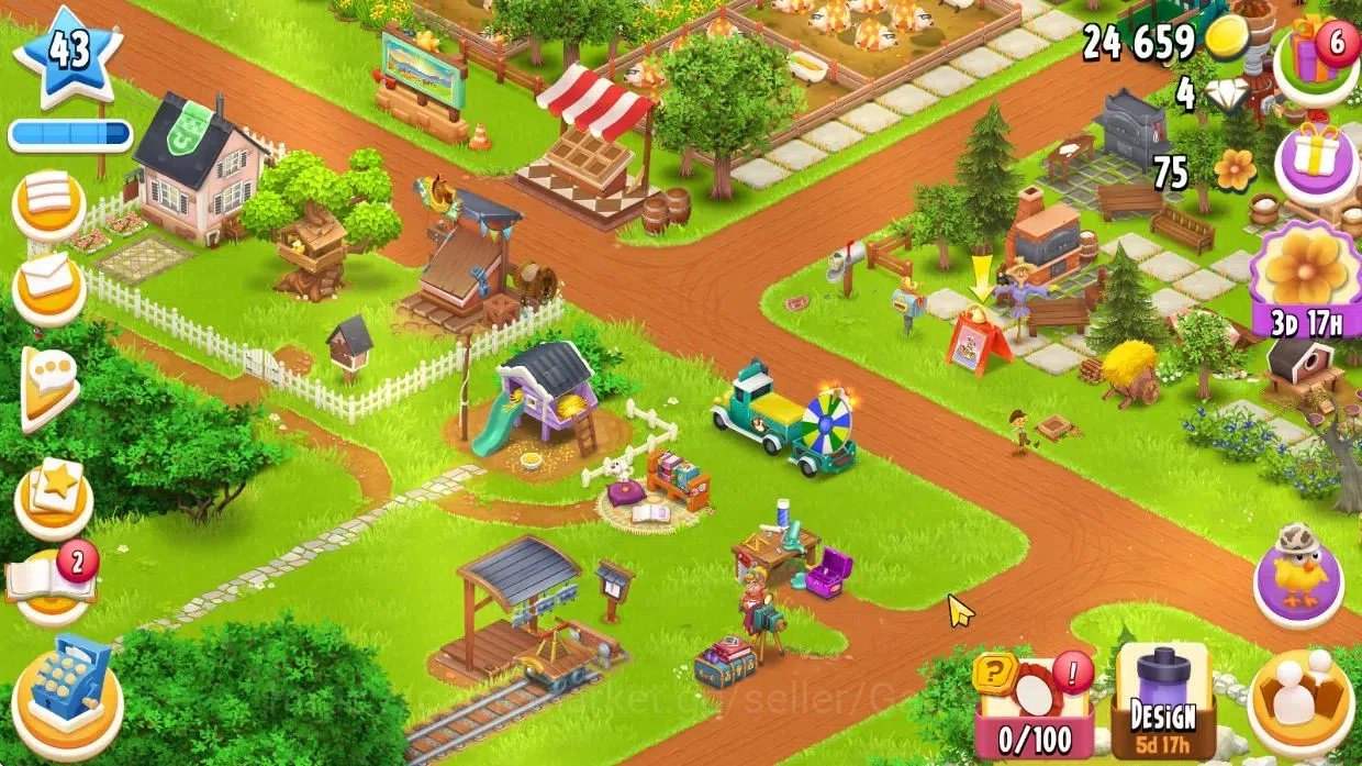 Hay Day Accounts Lvl 43 |Silo Storage 725 + Barn Storage 1100 + 24K image 9