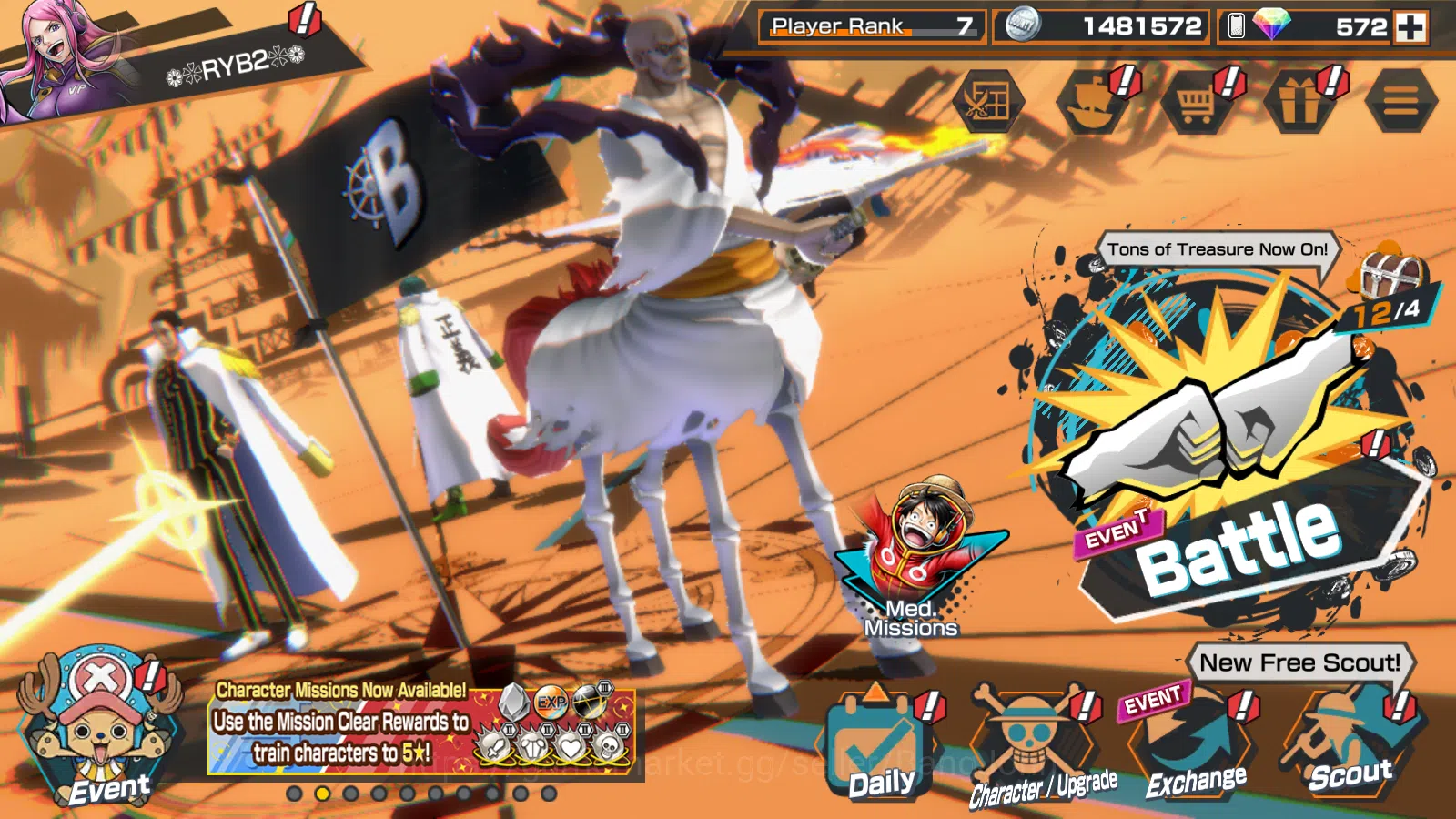 One Piece Bounty Rush Others Global | 3EX | RD 572 | 1 MAX |  5elders Nusjuro,G image 1