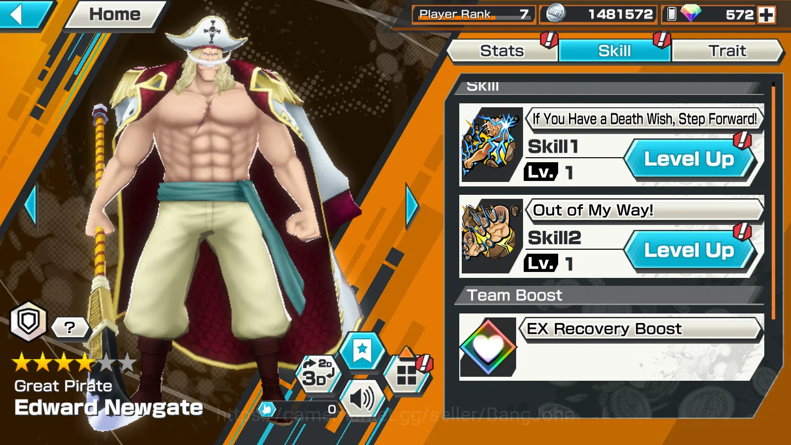 One Piece Bounty Rush Accounts Others Global | 3EX | RD 572 | 1 MAX |  5elders Nusjuro,GP Edward Newgate, SK borsalino 6