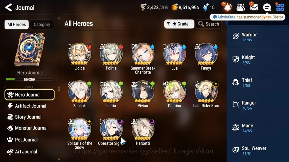 Epic Seven Accounts Mid-Tier Global|Unverif|MidGame|4 3