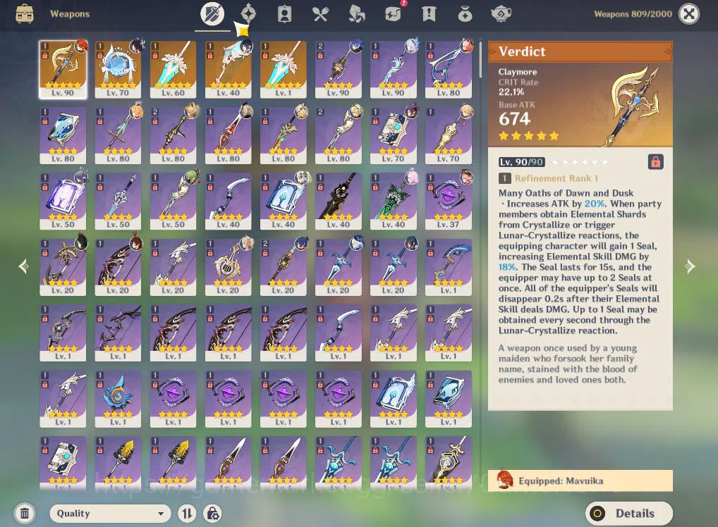 Genshin Impact Accounts ASIA|AR57|PreamTeam Flins,Skrik|10Limited+5(*5WEP) image 6