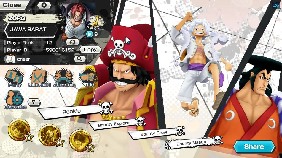 One Piece Bounty Rush Accounts Mid-Tier Global| 7 META EX|BlacBeard Kuzan,Divine Depart Shanks,Fleet Admiral Akainu,Gear5 2