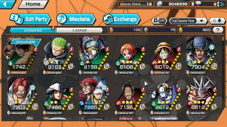 One Piece Bounty Rush Accounts Mid-Tier Global| 7 META EX|BlacBeard Kuzan,Divine Depart Shanks,Fleet Admiral Akainu,Gear5 8