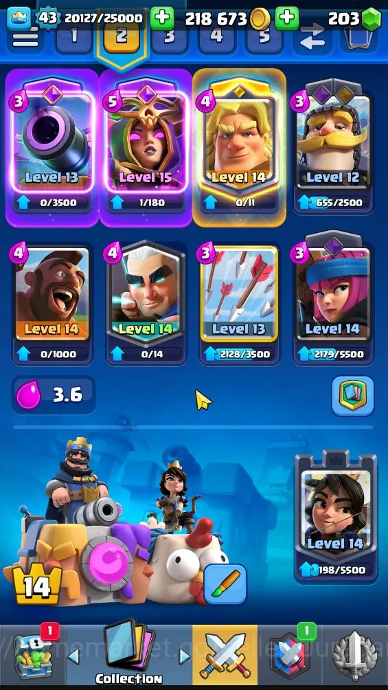 Clash Royale Accounts Lvl 43|Trophy 9348|KTL 14|Limited Skin|Card 121| 1 image 3