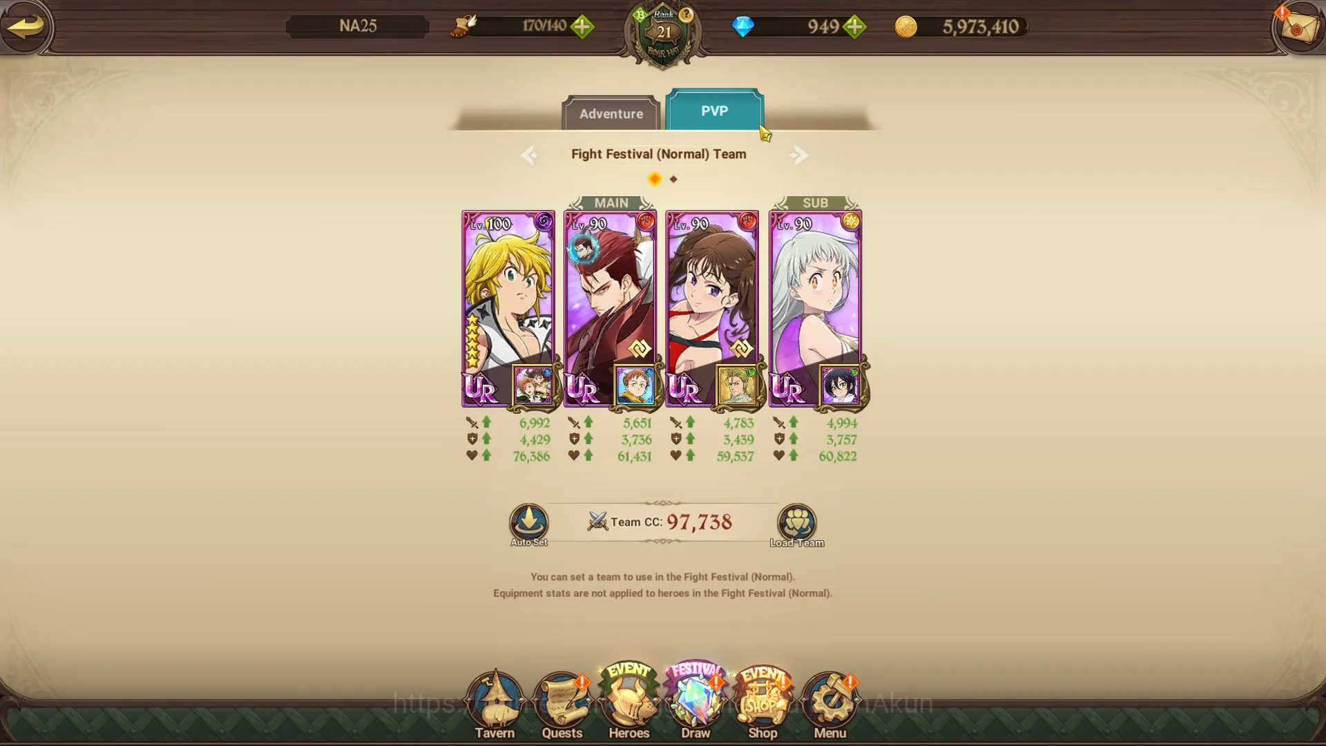 The Seven Deadly Sins: Grand Cross Accounts Global | Starter | 697K CC,Ch 4 | 3 UR+949 Gems |  image 3