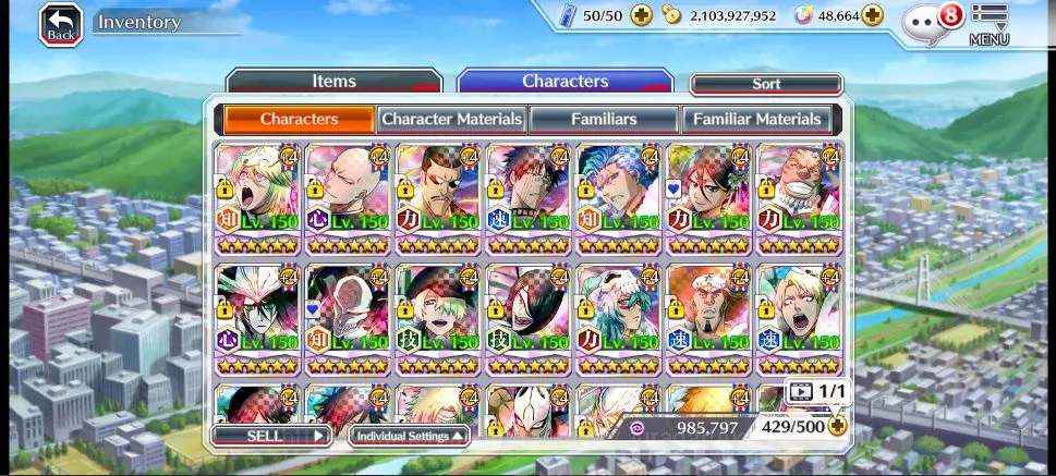 Bleach: Brave Souls Accounts High-End [GLOBAL]|48K Orb|Ichigo10th, Nelliel 10th Art,Ichigo 7th,Byakuya+Aizen Renewed,Rukia 4