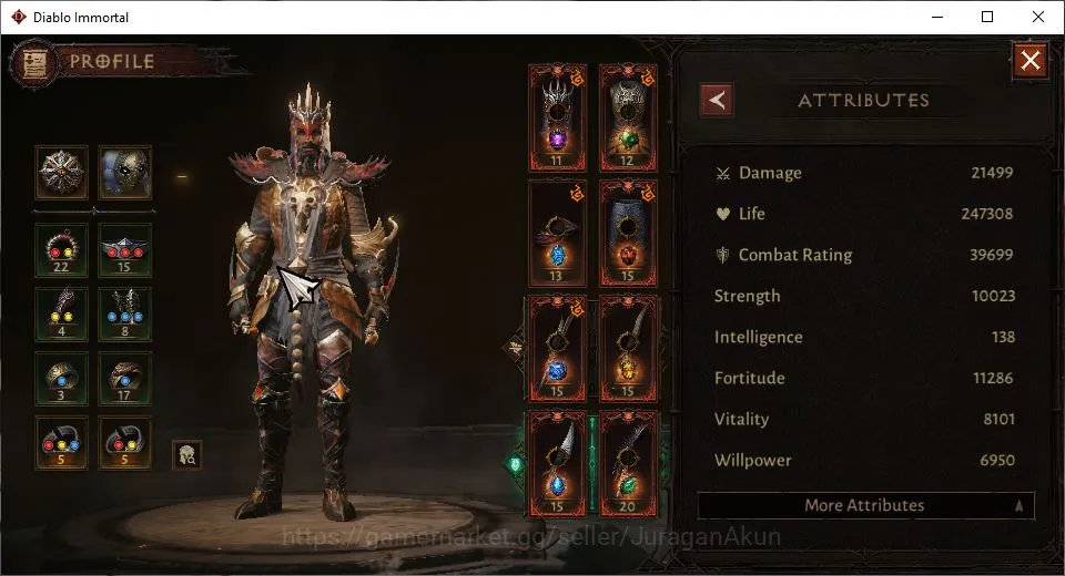 Diablo Immortal Accounts Mid-Tier SEA-Izual|Lv60(871) Tempest|39K CR|Reso 780|Inferno IV|Paragon Slayer|Hell Lv 24|4 2
