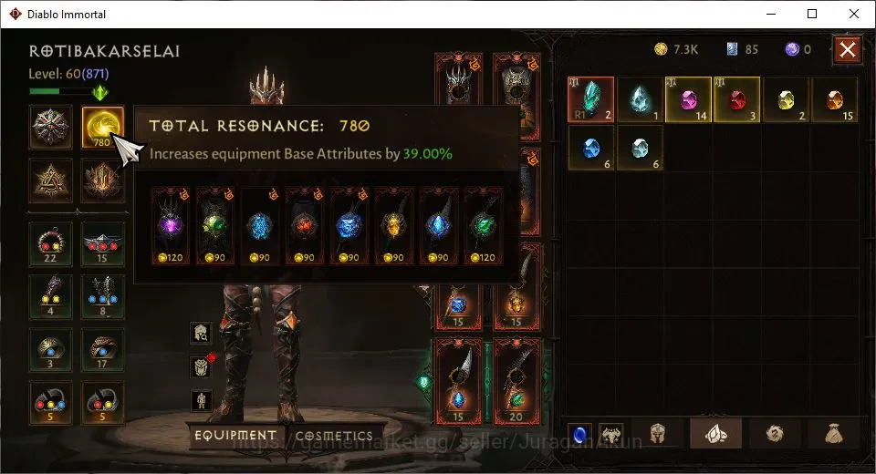 Diablo Immortal Accounts Mid-Tier SEA-Izual|Lv60(871) Tempest|39K CR|Reso 780|Inferno IV|Paragon Slayer|Hell Lv 24|4 3