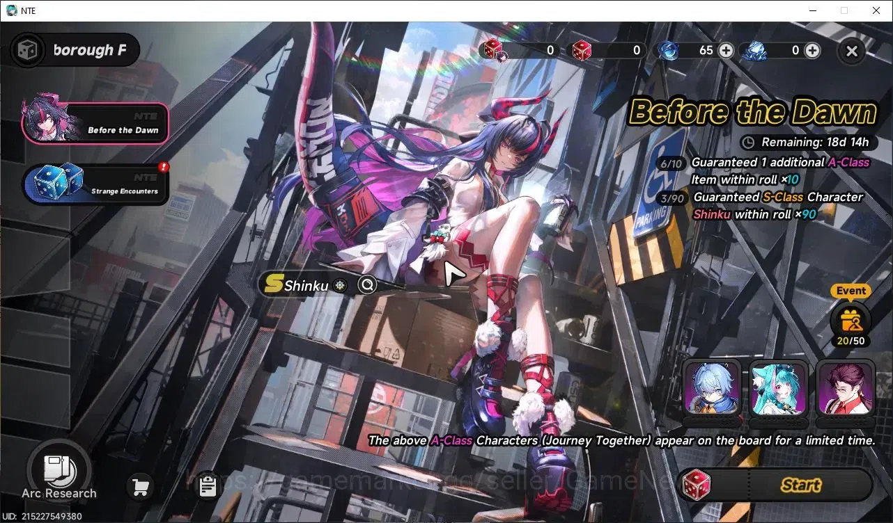 Neverness to Everness Accounts GLOBAL EU|HL 3|3 SSR 1 Limited [Shinku],Sakiri,Baicang |Overcast Glider+2 S-Class Selector 6