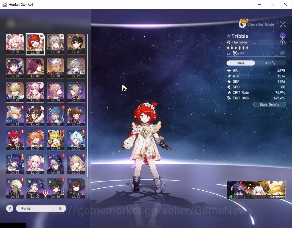 Honkai Star Rail Accounts Mid Game Asia|TL 68|6 Limited|[Hyacine,Tribbie,Hysilens,Kafka,Dante,Archer,etc|Female 2