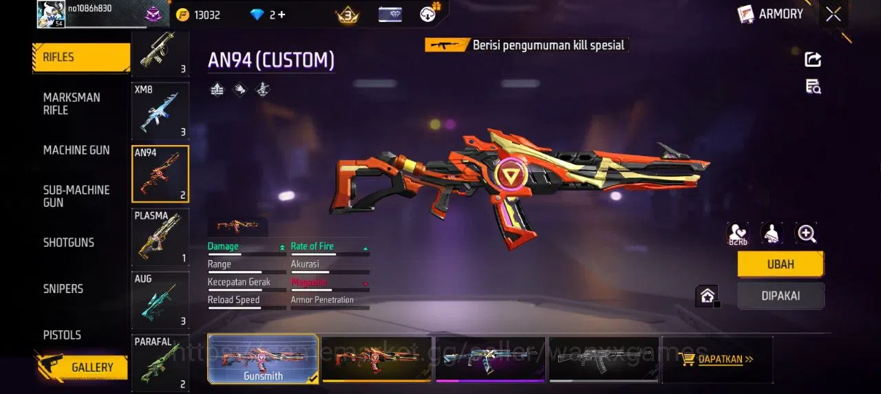 Free Fire Accounts Indonesia  | AKUN LVL 54 SG MAMBAH VAULT 110 EMOTE 20 KATANA LOBY 2 TAS 20 WEAPON 148 | W508 5