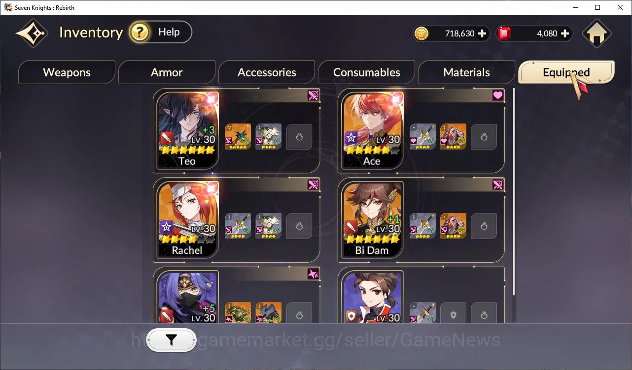 Seven Knights Re:Birth Accounts [Re:BIRTH] Global 4 Legendary+Ruby 4K (Teo*6,Ace*5 image 5