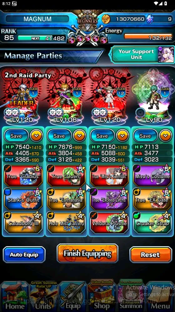 Grand Summoners Accounts End-Game Global|Rank 85|21 Ascend[RoyTW,Samurai RimuruTW,DLRimuruTW,LizaTW,MiyuTW,WH 2
