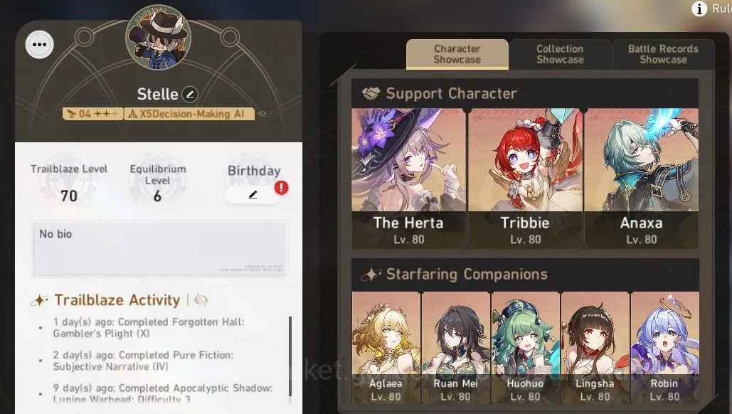 Honkai Star Rail Mid Game ASIA|TL70|7 Limited [Aglaea+Sign,The Herta,Anaxa,T image 1
