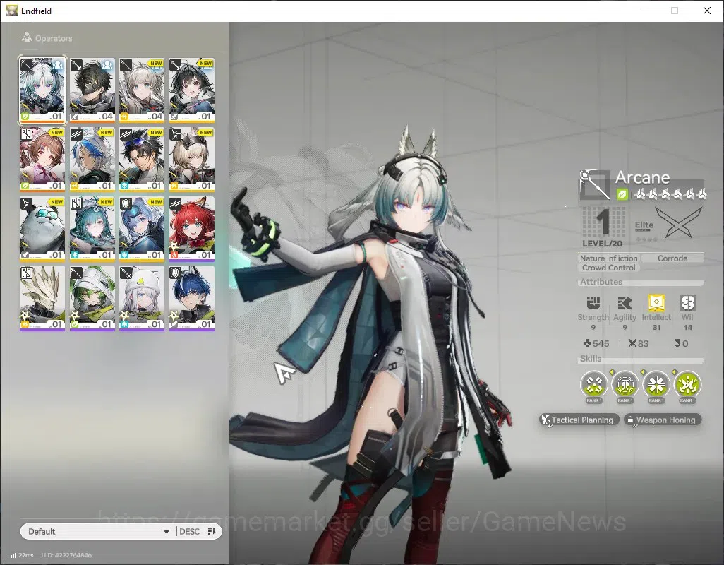 Arknights: Endfield Accounts Asia|Lvl 2|2 SSR 1 Limited + 2(*6 Weap)|(Arcane),Ardelia|Male MC|Log Gryphlink|Check 1