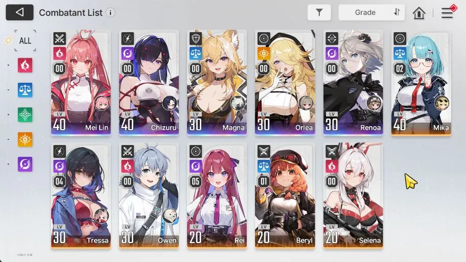 Chaos Zero Nightmare Accounts Global Lv 32|5 SSR (Chizuru,Mei Lin,Magna,Orlea,Renoa)+6 3