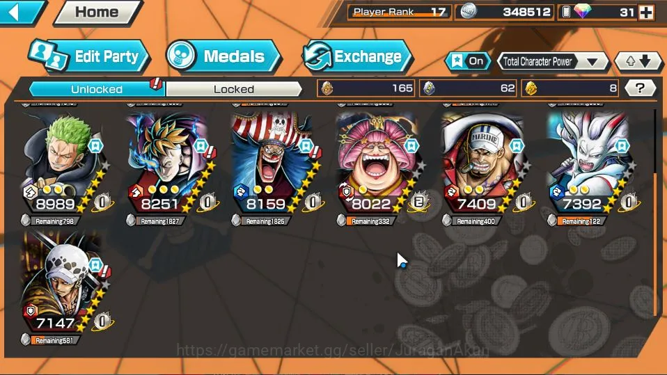 One Piece Bounty Rush Accounts Starter Global|4 META EX|Olin the Oiran,Sakazuki,Okuchi no Makami Yamato,Four Emperor 2