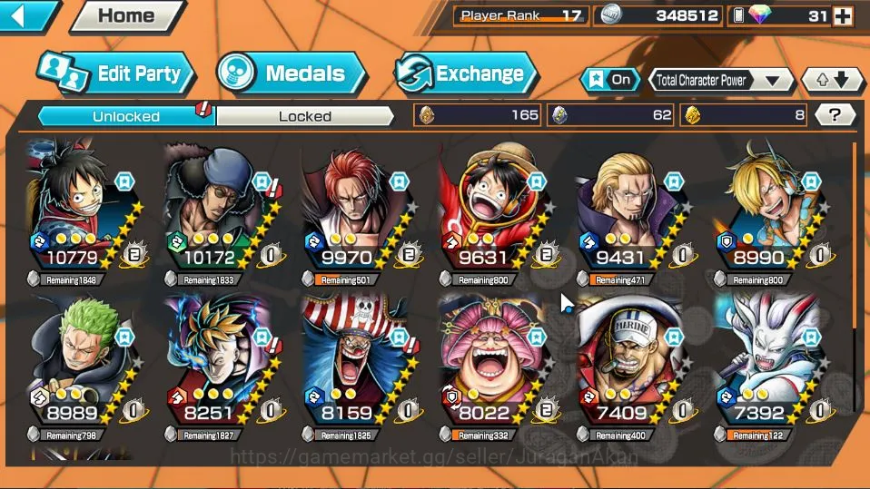 One Piece Bounty Rush Accounts Starter Global|4 META EX|Olin the Oiran,Sakazuki,Okuchi no Makami Yamato,Four Emperor 5