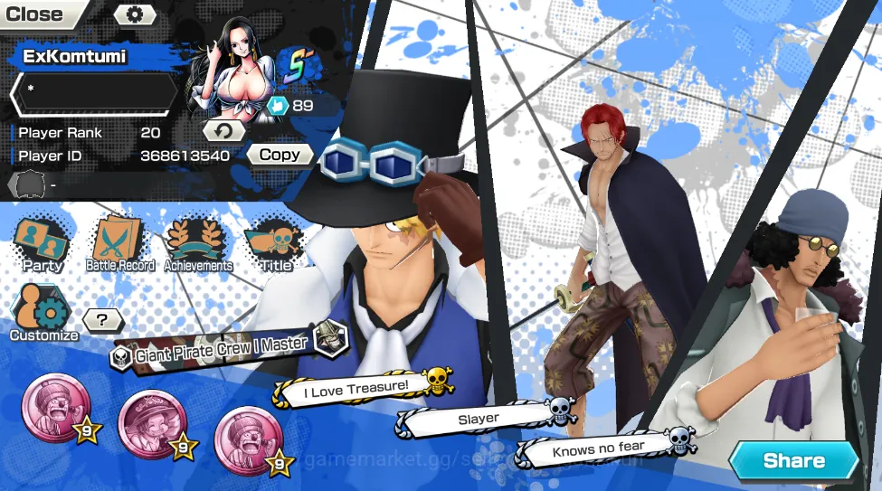 One Piece Bounty Rush Accounts Mid-Tier Global|6 META Extreme [Kaido,Kuzan,The Four Emperor Shanks,Kid and