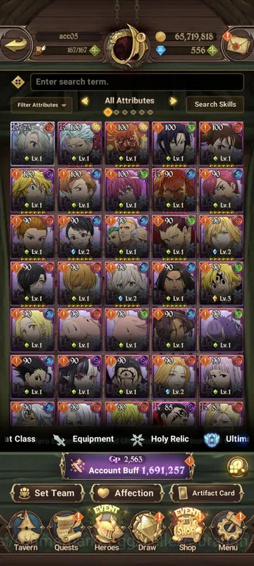 The Seven Deadly Sins: Grand Cross Accounts Midgame Asia |1,6M CC| 1LR + 5UR + 556 Gems (Elizabeth, ODK3/6, Gowther3/6, DKM 2