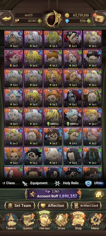 The Seven Deadly Sins: Grand Cross Accounts Midgame Asia |1,6M CC| 1LR + 5UR + 556 Gems (Elizabeth, ODK3/6, Gowther3/6, DKM 3