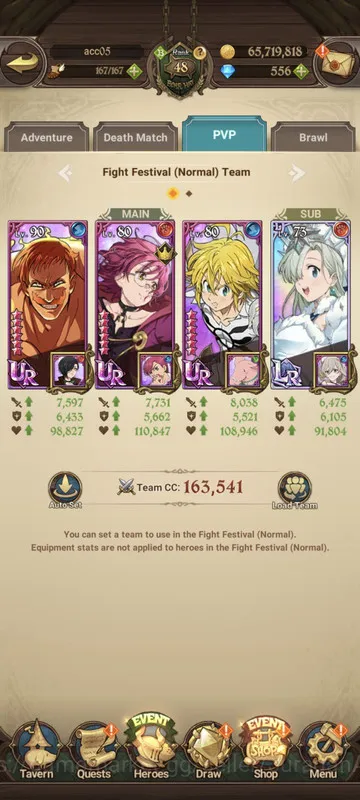The Seven Deadly Sins: Grand Cross Accounts Midgame Asia |1,6M CC| 1LR + 5UR + 556 Gems (Elizabeth, ODK3/6, Gowther3/6, DKM 5