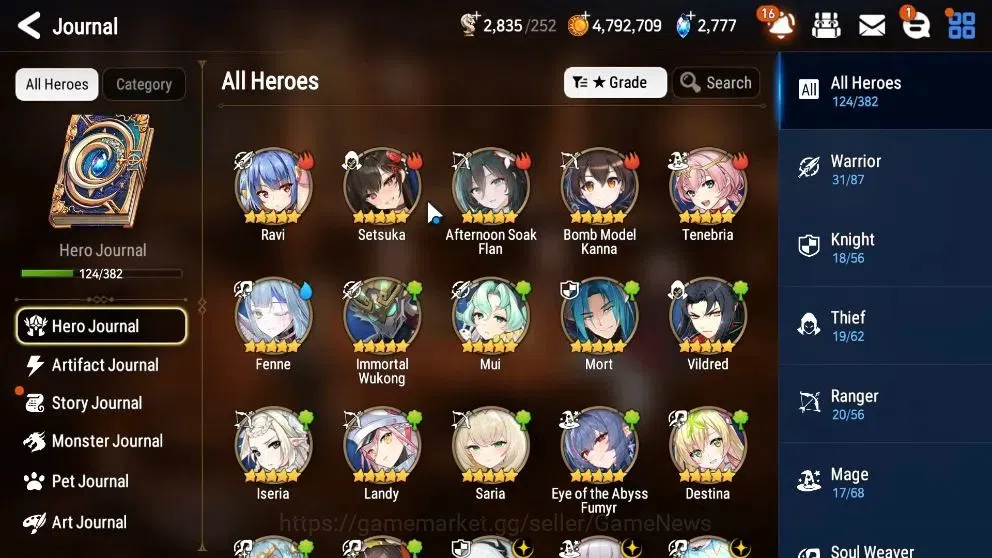 Epic Seven Accounts Starter Global UnVerif|New Era|5ML(Salome,EIlynav,DK Sharun,DCorvus,ALaika)+Ab Fumyr,Fenne,etc|PoH 5